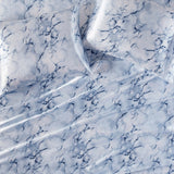 Wrinkle Free Marble Printed Satin Sheet Set, Blue