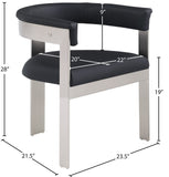 Romeo Dining Chairs Set of 2 - Contemporary Vegan Leather with Chrome Frame for Stylish Comfort