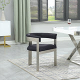 Romeo Dining Chairs Set of 2 - Contemporary Vegan Leather with Chrome Frame for Stylish Comfort