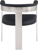 Romeo Dining Chairs Set of 2 - Contemporary Vegan Leather with Chrome Frame for Stylish Comfort