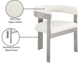 Romeo Dining Chairs Set of 2 - Contemporary Vegan Leather with Chrome Frame for Stylish Comfort