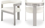 Romeo Dining Chairs Set of 2 - Contemporary Vegan Leather with Chrome Frame for Stylish Comfort
