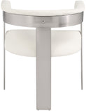 Romeo Dining Chairs Set of 2 - Contemporary Vegan Leather with Chrome Frame for Stylish Comfort