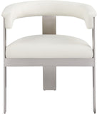 Romeo Dining Chairs Set of 2 - Contemporary Vegan Leather with Chrome Frame for Stylish Comfort
