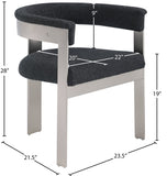 Romeo Dining Chairs Set of 2 - Elegant Upholstered Design with Brushed Chrome Frame for Modern Style