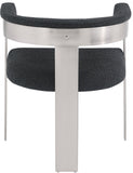 Romeo Dining Chairs Set of 2 - Elegant Upholstered Design with Brushed Chrome Frame for Modern Style