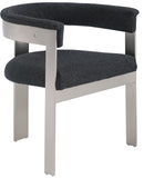 Romeo Dining Chairs Set of 2 - Elegant Upholstered Design with Brushed Chrome Frame for Modern Style