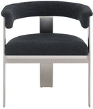 Romeo Dining Chairs Set of 2 - Elegant Upholstered Design with Brushed Chrome Frame for Modern Style