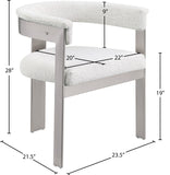 Romeo Dining Chairs Set of 2 - Elegant Upholstered Design with Brushed Chrome Frame for Modern Style