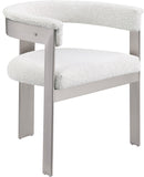 Romeo Dining Chairs Set of 2 - Elegant Upholstered Design with Brushed Chrome Frame for Modern Style