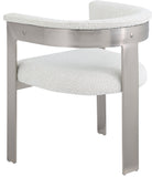 Romeo Dining Chairs Set of 2 - Elegant Upholstered Design with Brushed Chrome Frame for Modern Style