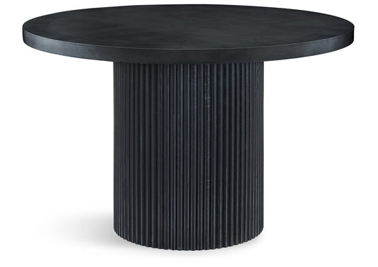 Belinda Dining Table - Stylish Round Solid Wood Design with Fluted Base for Contemporary Spaces