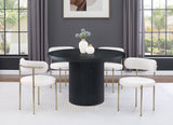 Belinda Dining Table - Stylish Round Solid Wood Design with Fluted Base for Contemporary Spaces