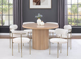 Belinda Dining Table - Stylish Round Solid Wood Design with Fluted Base for Contemporary Spaces