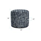 Milos Navy Indoor Outdoor Tall Pouf