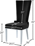 Serafina Velvet Dining Chair Set of 2 - Luxurious Upholstery with Chrome Legs & Regal Design