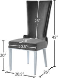Serafina Velvet Dining Chair Set of 2 - Luxurious Upholstery with Chrome Legs & Regal Design