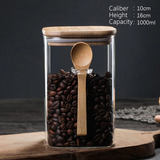 Glass Storage Jar with Bamboo Lid & Spoon
