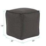 Square Pouf Sterling Charcoal