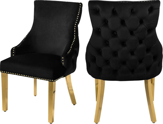Tuft Luxurious Contemporary Dining Chair Set - Stunning Design with Gold Accents for Your Home