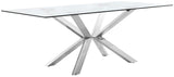 Juno Contemporary Dining Table - Elegant Glass Top with Chrome Stainless Steel Base, 78" Wide