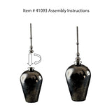 Venetia Ebony Glass Bottle with Aluminium Spired Lid - Short