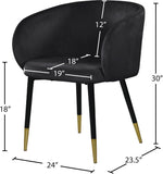 Louise Contemporary Dining Chair - Luxurious Upholstered Seat with Stylish Metal Legs and Gold Tips