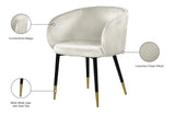 Louise Contemporary Dining Chair - Luxurious Upholstered Seat with Stylish Metal Legs and Gold Tips