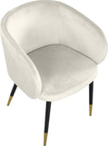 Louise Contemporary Dining Chair - Luxurious Upholstered Seat with Stylish Metal Legs and Gold Tips