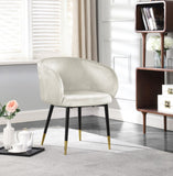 Louise Contemporary Dining Chair - Luxurious Upholstered Seat with Stylish Metal Legs and Gold Tips