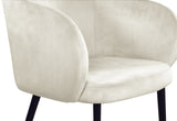 Louise Contemporary Dining Chair - Luxurious Upholstered Seat with Stylish Metal Legs and Gold Tips