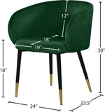 Louise Contemporary Dining Chair - Luxurious Upholstered Seat with Stylish Metal Legs and Gold Tips