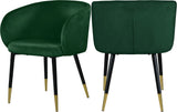 Louise Contemporary Dining Chair - Luxurious Upholstered Seat with Stylish Metal Legs and Gold Tips