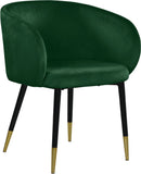 Louise Contemporary Dining Chair - Luxurious Upholstered Seat with Stylish Metal Legs and Gold Tips