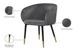 Louise Contemporary Dining Chair - Luxurious Upholstered Seat with Stylish Metal Legs and Gold Tips