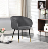 Louise Contemporary Dining Chair - Luxurious Upholstered Seat with Stylish Metal Legs and Gold Tips
