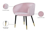 Louise Contemporary Dining Chair - Luxurious Upholstered Seat with Stylish Metal Legs and Gold Tips
