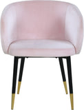 Louise Contemporary Dining Chair - Luxurious Upholstered Seat with Stylish Metal Legs and Gold Tips