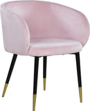 Louise Contemporary Dining Chair - Luxurious Upholstered Seat with Stylish Metal Legs and Gold Tips