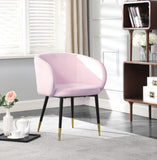 Louise Contemporary Dining Chair - Luxurious Upholstered Seat with Stylish Metal Legs and Gold Tips