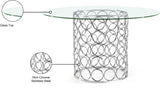 Opal Glass Contemporary Dining Table – Modern Geometric Design with Durable Metal and Elegant Finish