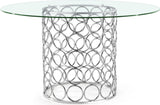 Opal Glass Contemporary Dining Table – Modern Geometric Design with Durable Metal and Elegant Finish