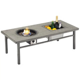 Ice Tub Aluminum Fire Pit Table Gas Propane Patio Outdoor