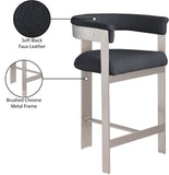 Romeo Counter Stool Set of 2 - Chic Contemporary Design with Brushed Chrome Frame for Dining Elegance