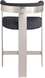 Romeo Counter Stool Set of 2 - Chic Contemporary Design with Brushed Chrome Frame for Dining Elegance