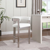 Romeo Counter Stool Set of 2 - Chic Contemporary Design with Brushed Chrome Frame for Dining Elegance
