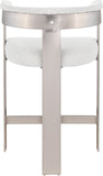 Romeo Counter Stool Set of 2 - Chic Contemporary Design with Brushed Chrome Frame for Dining Elegance