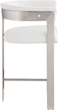 Romeo Counter Stool Set of 2 - Chic Contemporary Design with Brushed Chrome Frame for Dining Elegance