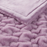 Soft Ruched 50x60" Throw Blanket, Purple