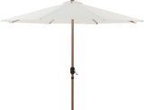 Fiji - Aluminum Patio Umbrella With Round Black And Teak Base